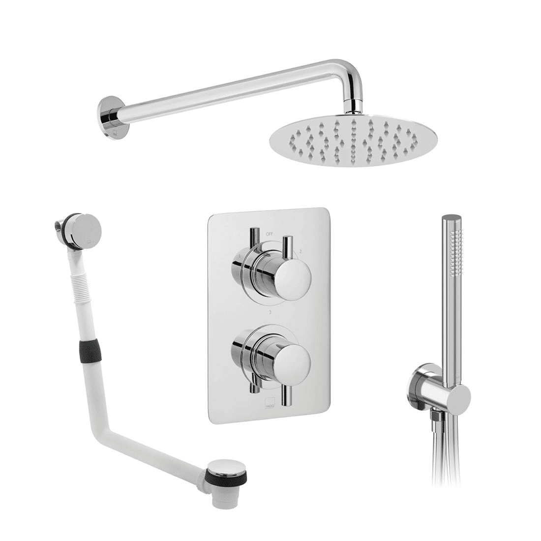 VADO DX Celsius 3 Outlet Thermostatic Shower Set Chrome