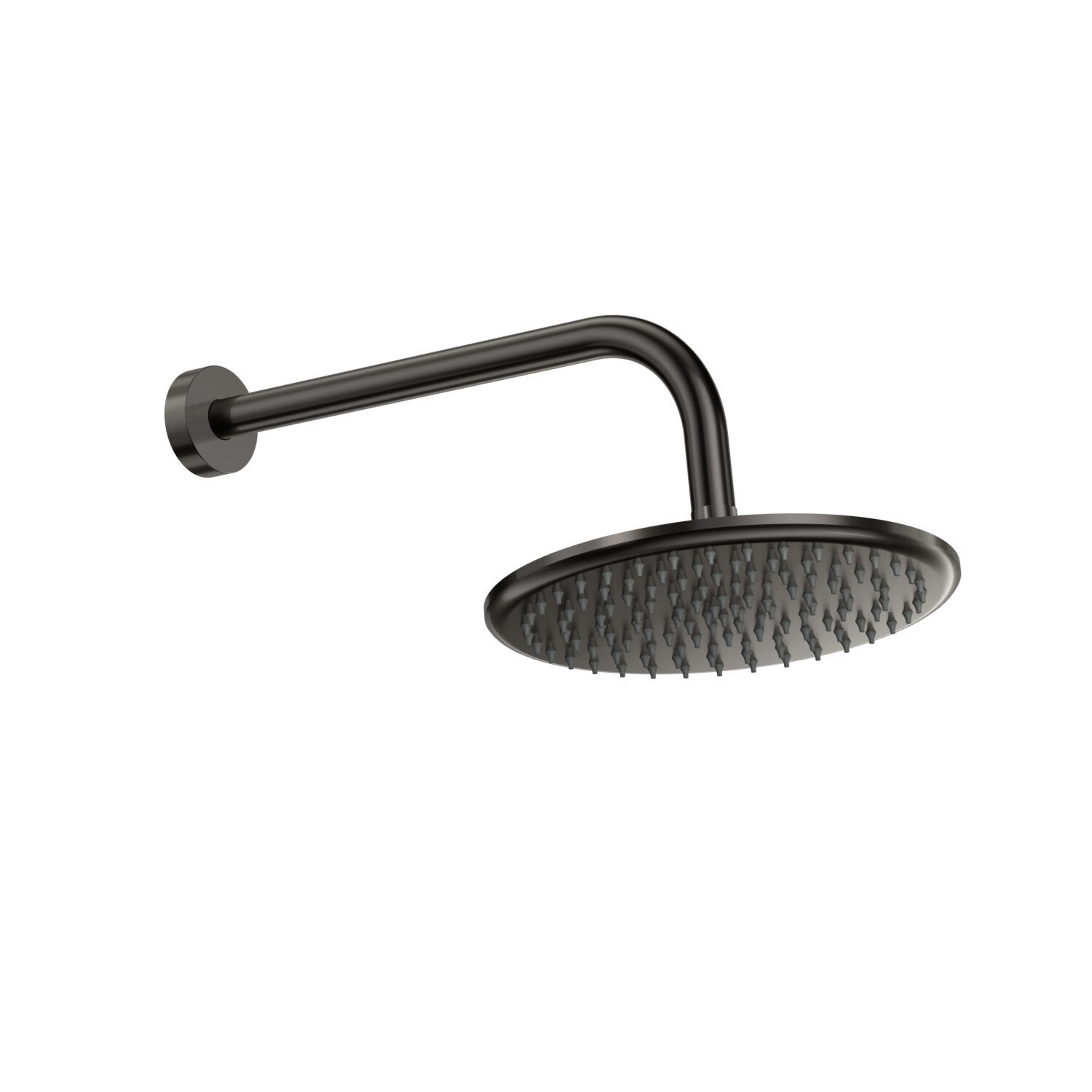 Bathworks Essentials Round Shower Arm & Head Gunmetal