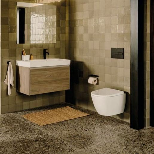 Thumbnail: Roca Ona Rimless Wall Hung Toilet With Soft Close Seat