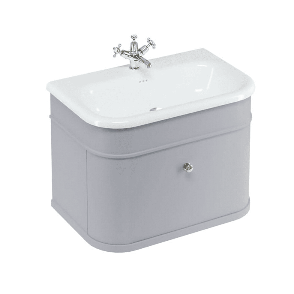 Thumbnail: Burlington Chalfont 1 Drawer Wall Hung Vanity Unit Natural Stone Basin