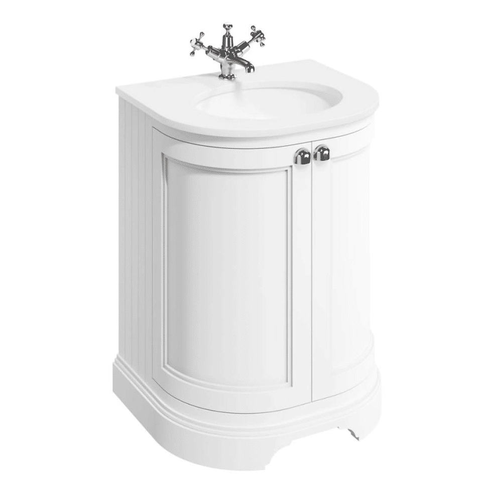 Thumbnail: Burlington 650mm 2 Door Floorstanding Vanity Unit with Basin & Worktop