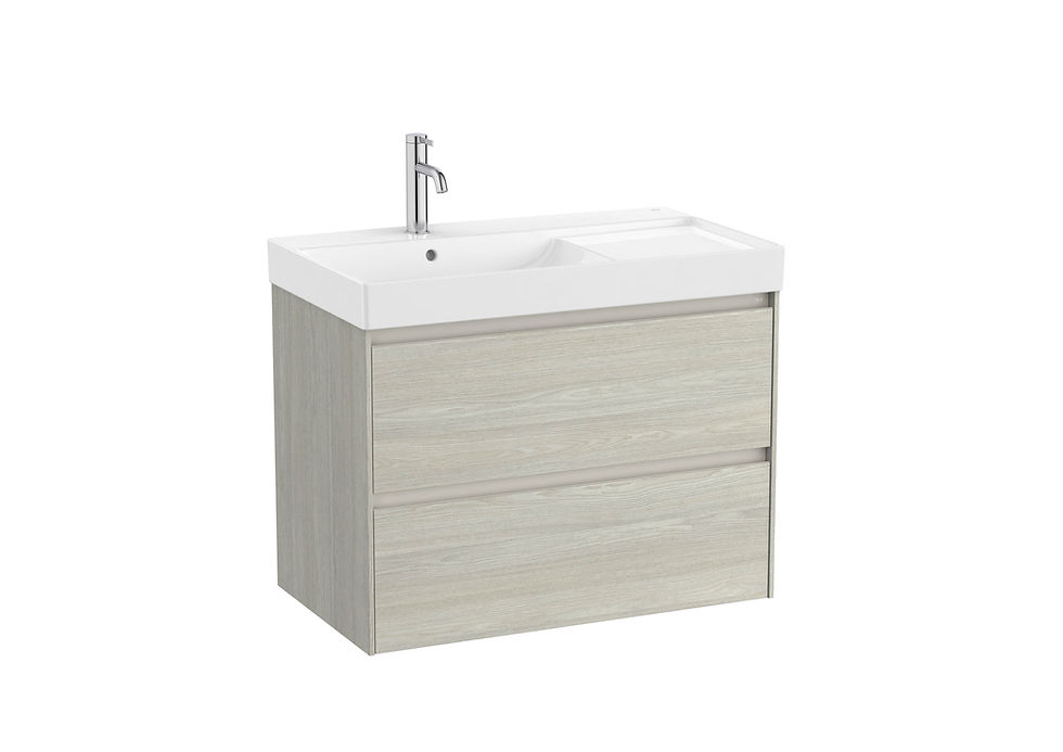 Thumbnail: Roca Ona Base Unit With Two Drawers And LH Basin - 800mm
