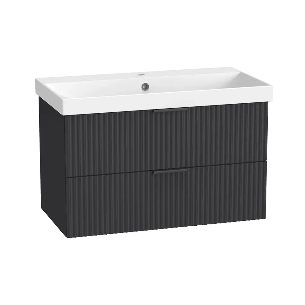 Thumbnail: Tavistock Cadence 800 Fluted Wall Hung Vanity Unit & Basin