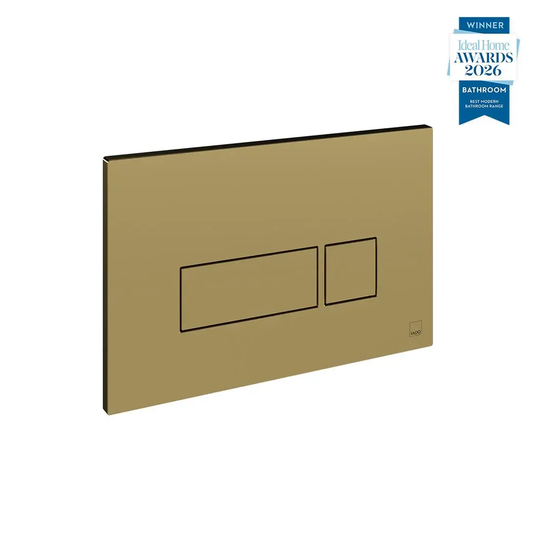 Vado Square Button Flush Plate - Satin Brass