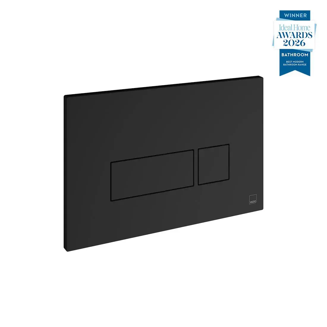 Vado Square Button Flush Plate - Matt Black