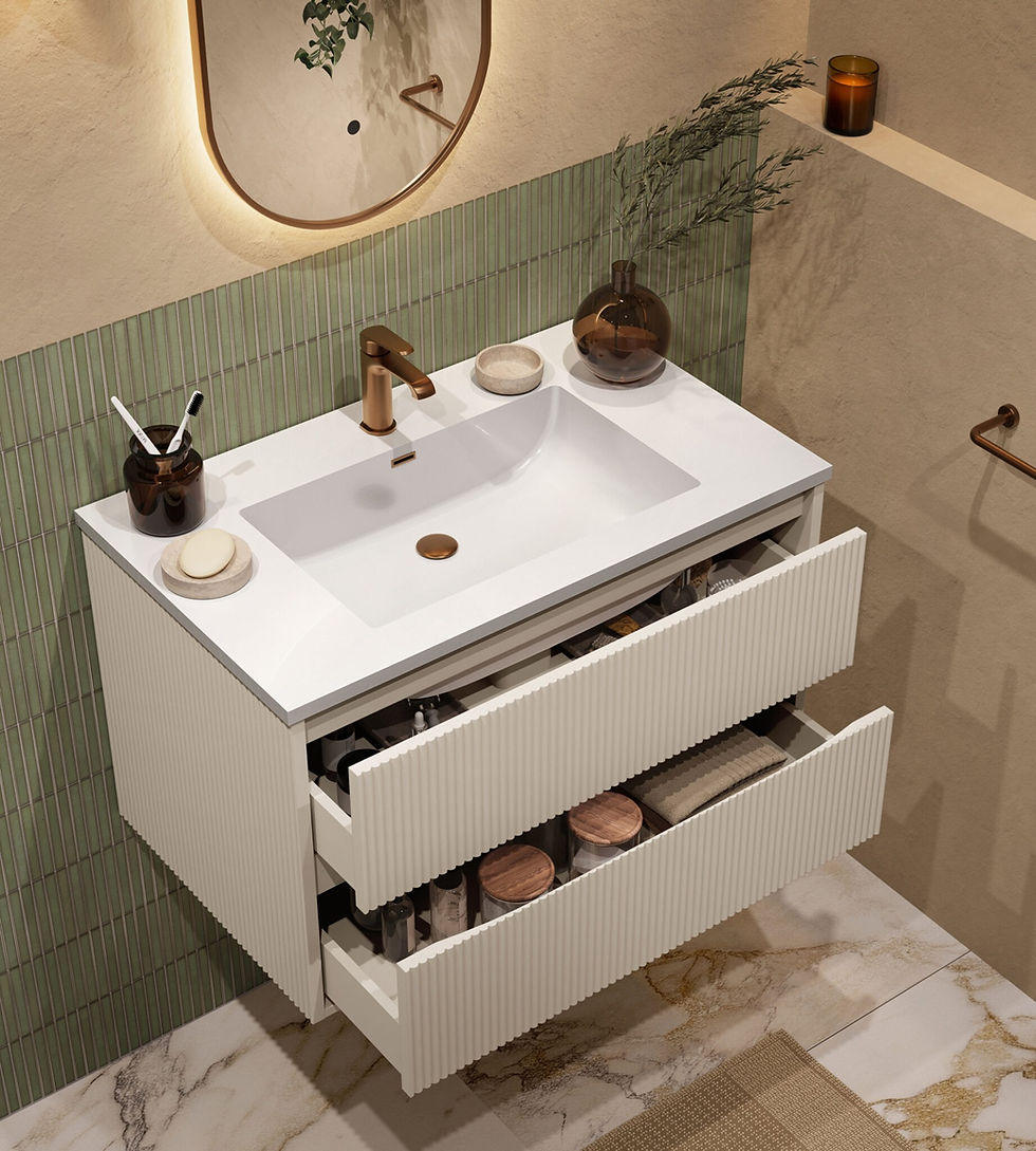 Vanity unit with 800 matt basin