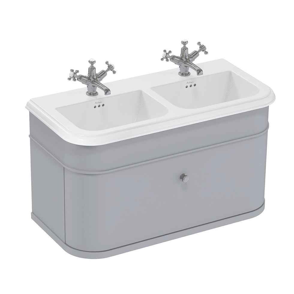 Thumbnail: Burlington Chalfont 1000mm Wall Hung Vanity Unit with Ceramic Double Basin