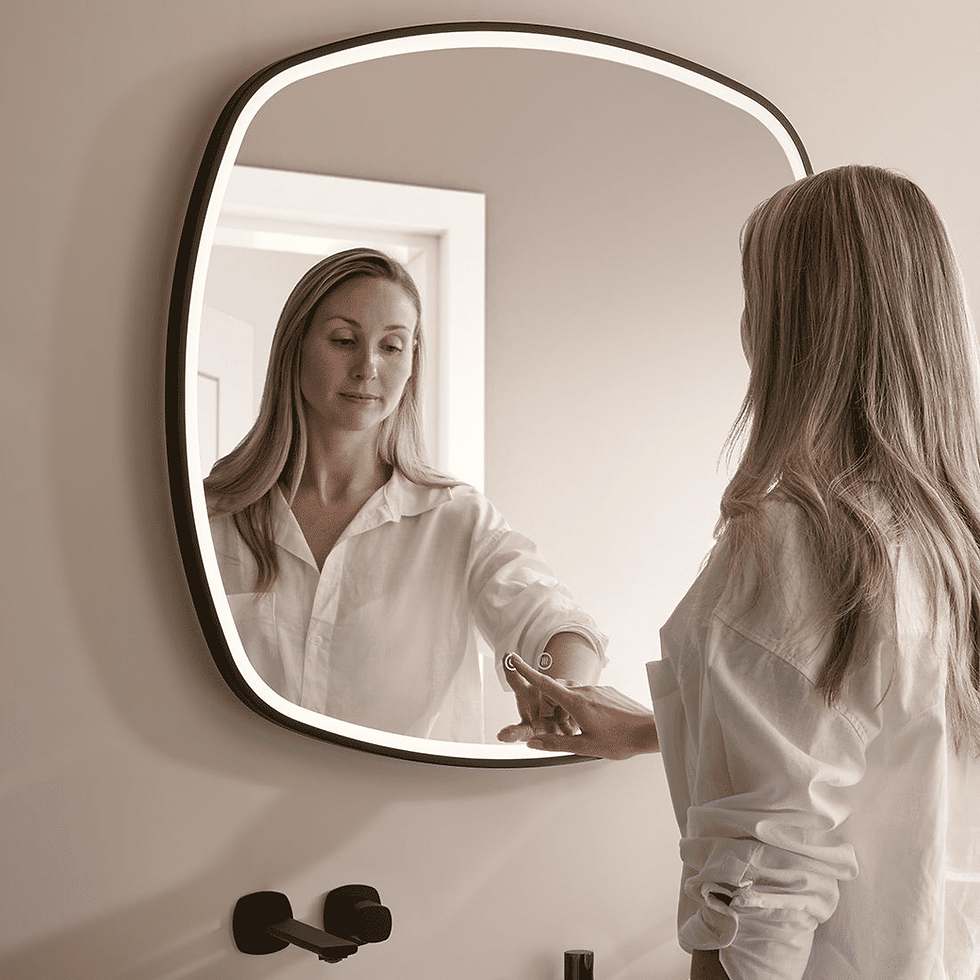 Thumbnail: Vado Cameo Soft Square Illuminated Bathroom Mirror with Adjustable Light