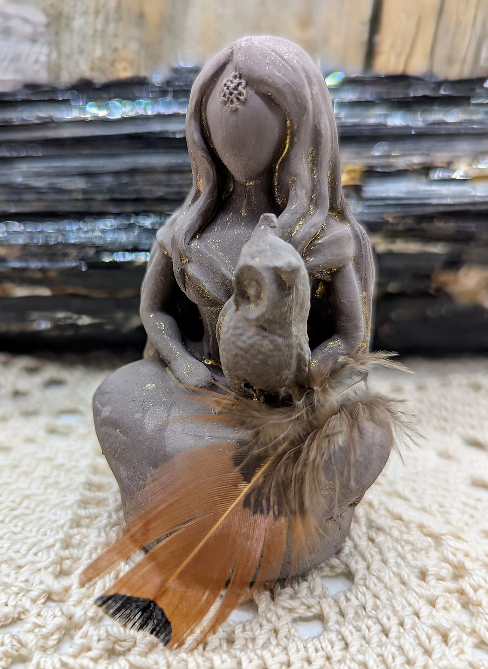 Thumbnail: Gypsum Statue - Goddess Athena Owl