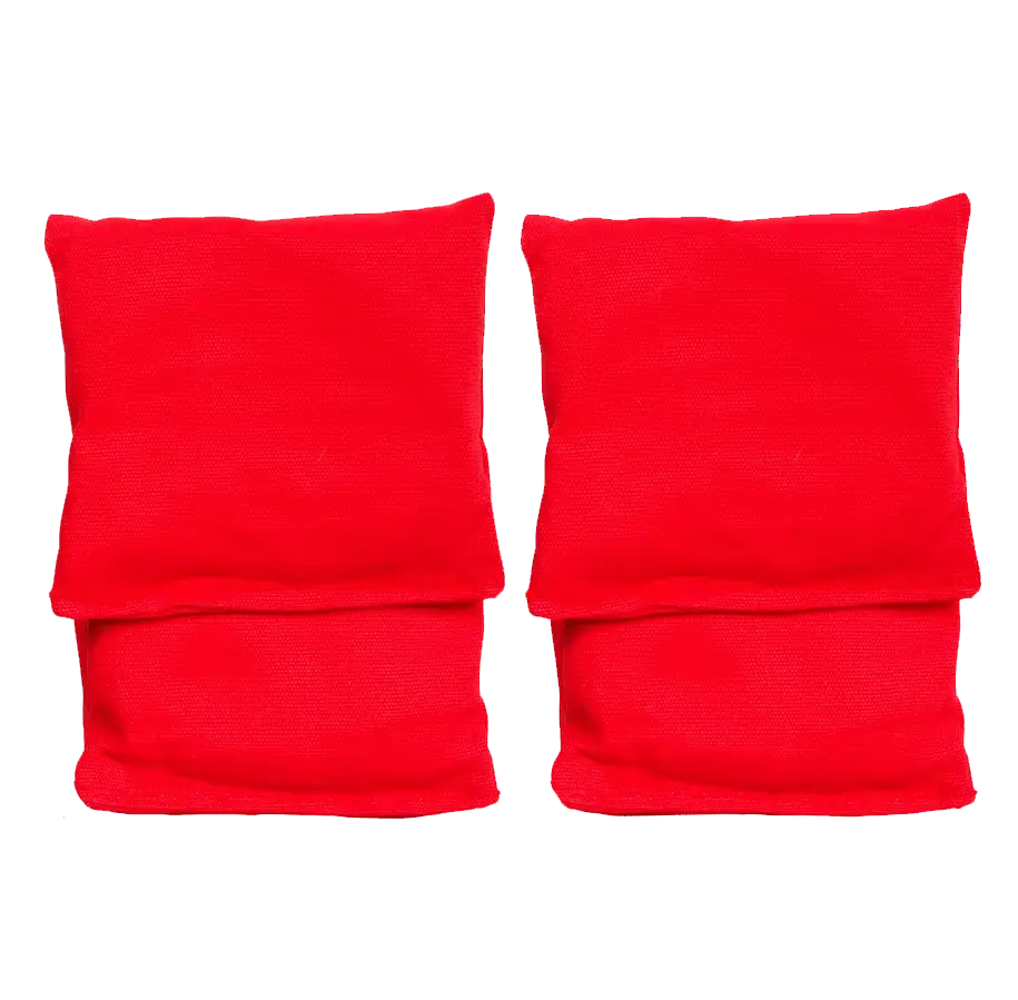 4 sacs de cornhole rouge uni, vue de face