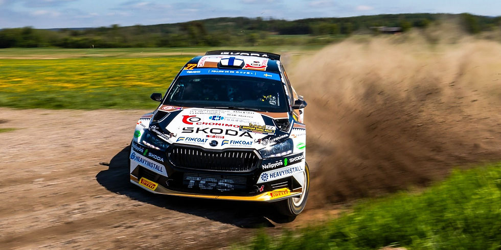 Mikko Heikkilä and Kristian Temonen aim for WRC2 points at Rally Estonia in a Škoda Fabia RS Rally2.