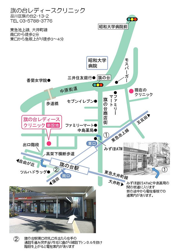 旗の台レディースクリニック地図