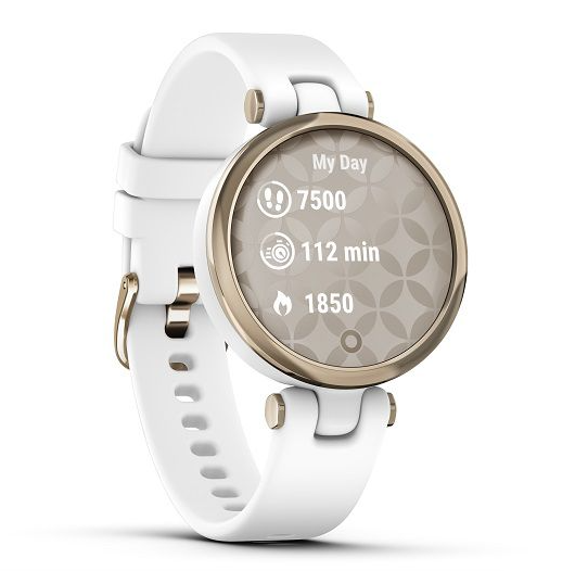 Thumbnail: Garmin Lily Smartwatch - Cream Gold Bezel with White Case and Silicone Band