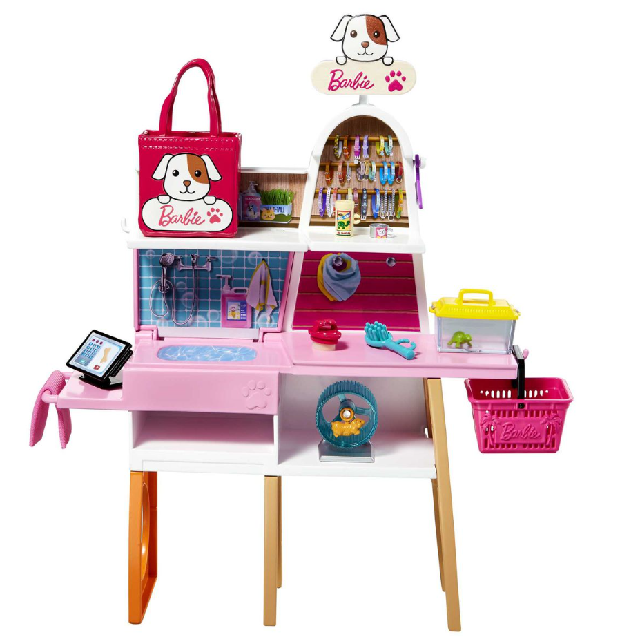 Thumbnail: Barbie Doll ( Blonde) And Pet Boutique Playset With 4 Pets And Accessories