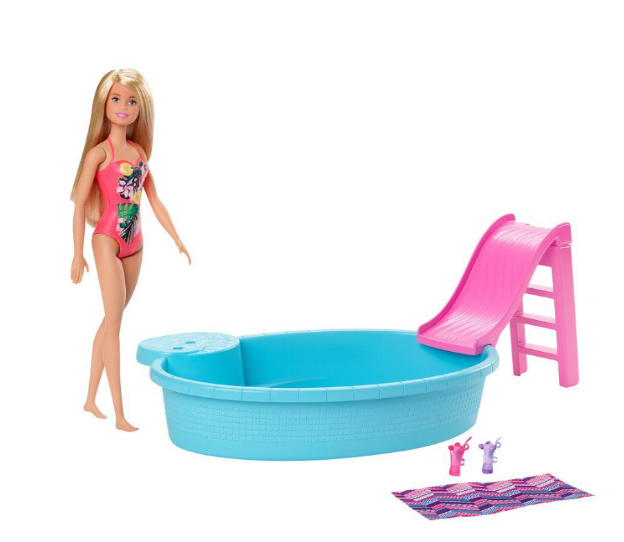 Thumbnail: Barbie Pool With Doll - Blonde Hair