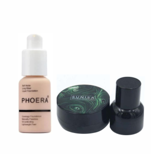 Thumbnail: PHOERA SOFT MATTE FULL COVERAGE LIQUID FOUNDATION AND SUNISA CC CREAM COMBO