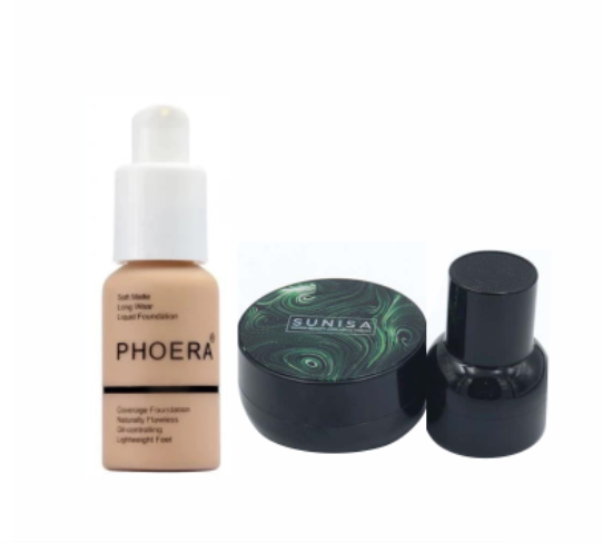 Thumbnail: PHOERA SOFT MATTE FULL COVERAGE LIQUID FOUNDATION AND SUNISA CC CREAM COMBO