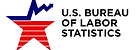 U.S. Bureau of Labor Statistics Logo: red and blue star with black writing on white background