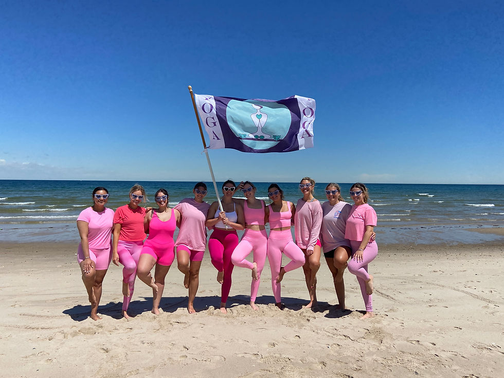 Private beach yoga class on Cape Cod for a bachelorette group