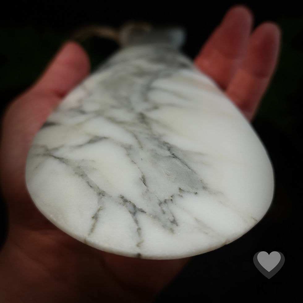 Thumbnail: White Carrara Mapere with Grey Vein Patu - Large