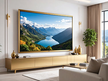 Firefly_create an image of a digital picture frame tv displaying a landscape artwork with