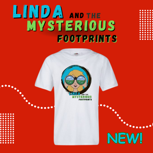 Linda and the Mysterious Footprints Kids Tee | Linda's Lab