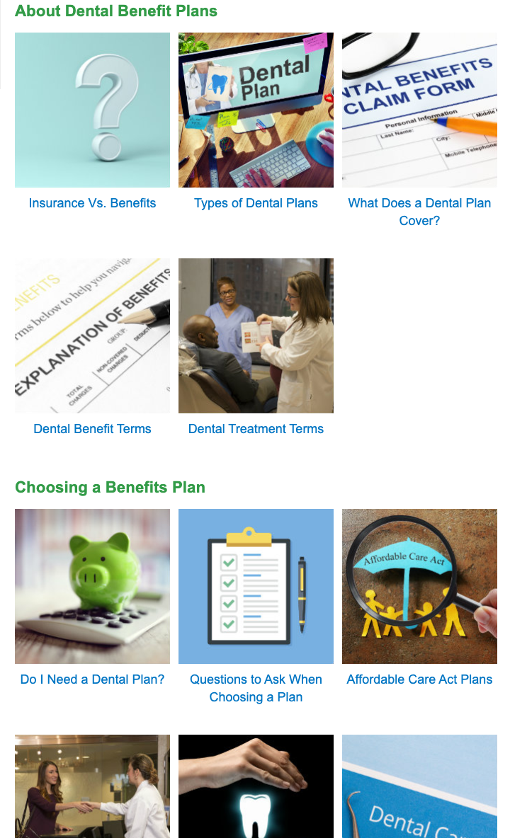 MouthHealthy.org information on insurance plans