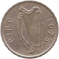 The harp depicted on Irish coins from medieval to modern Irish euro coins