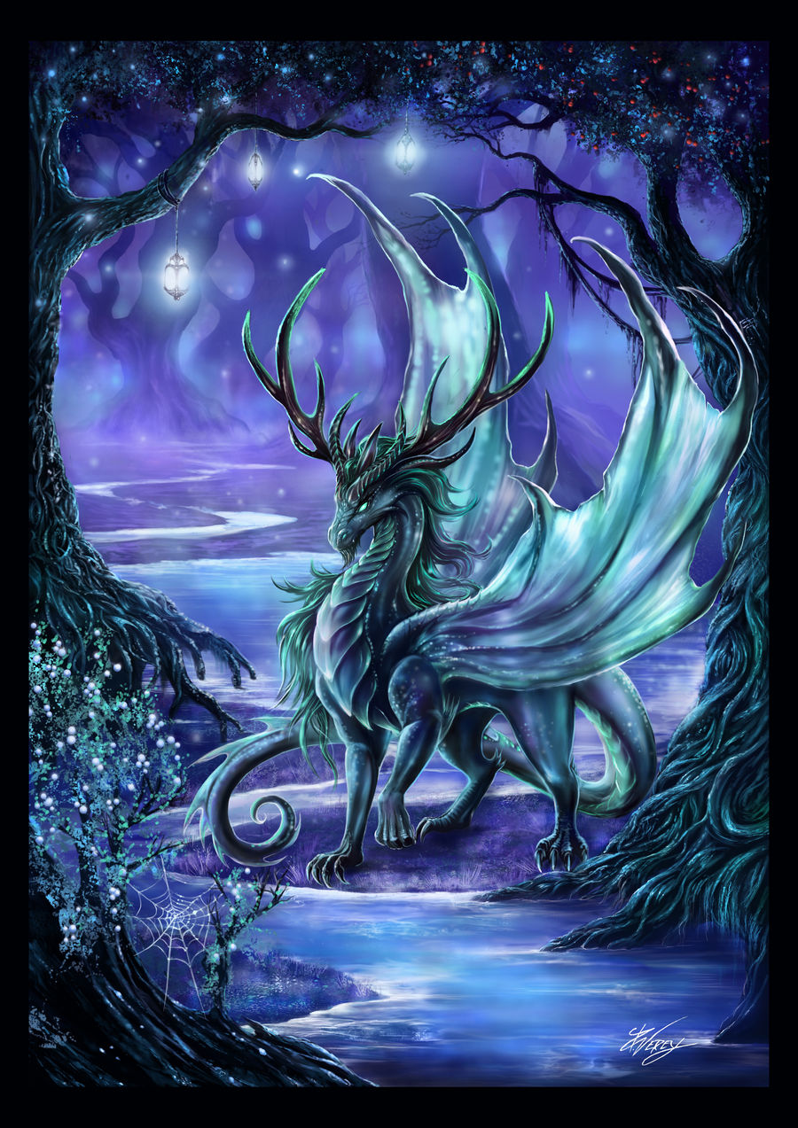 Yule Dragon Card Design