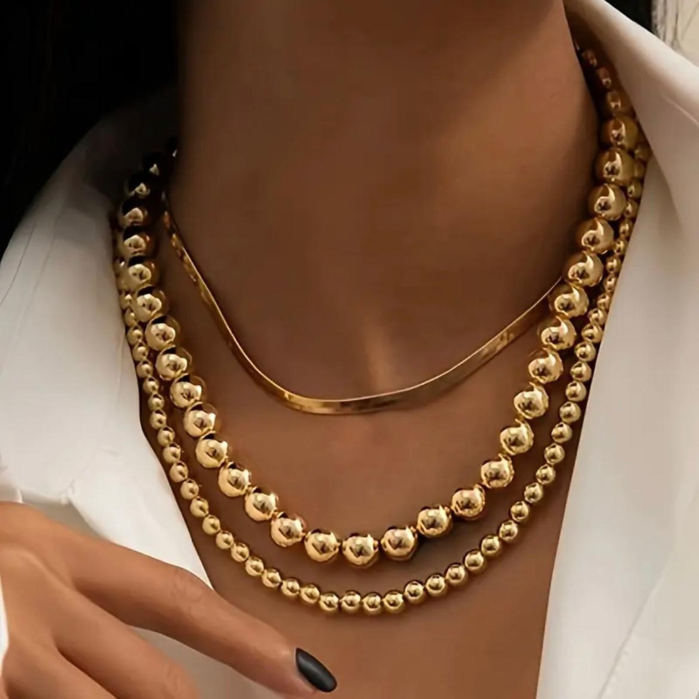 Miniatura: Collar Triple Balines