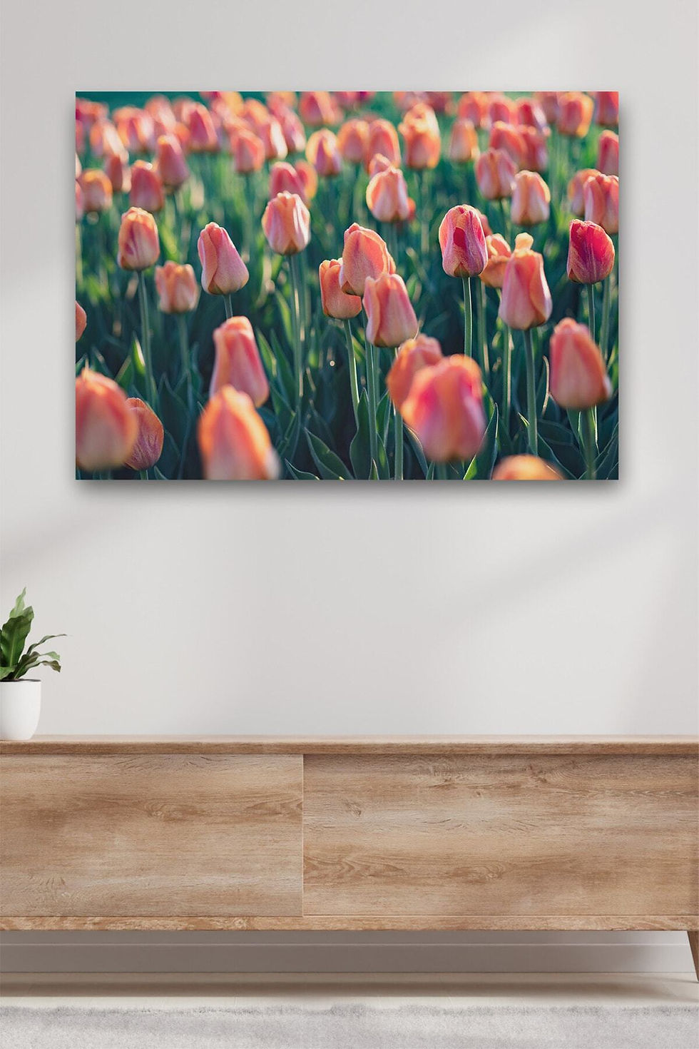 Çiçekler Manzara Kanvas Dekoratif Duvar Tablosu Baskılı