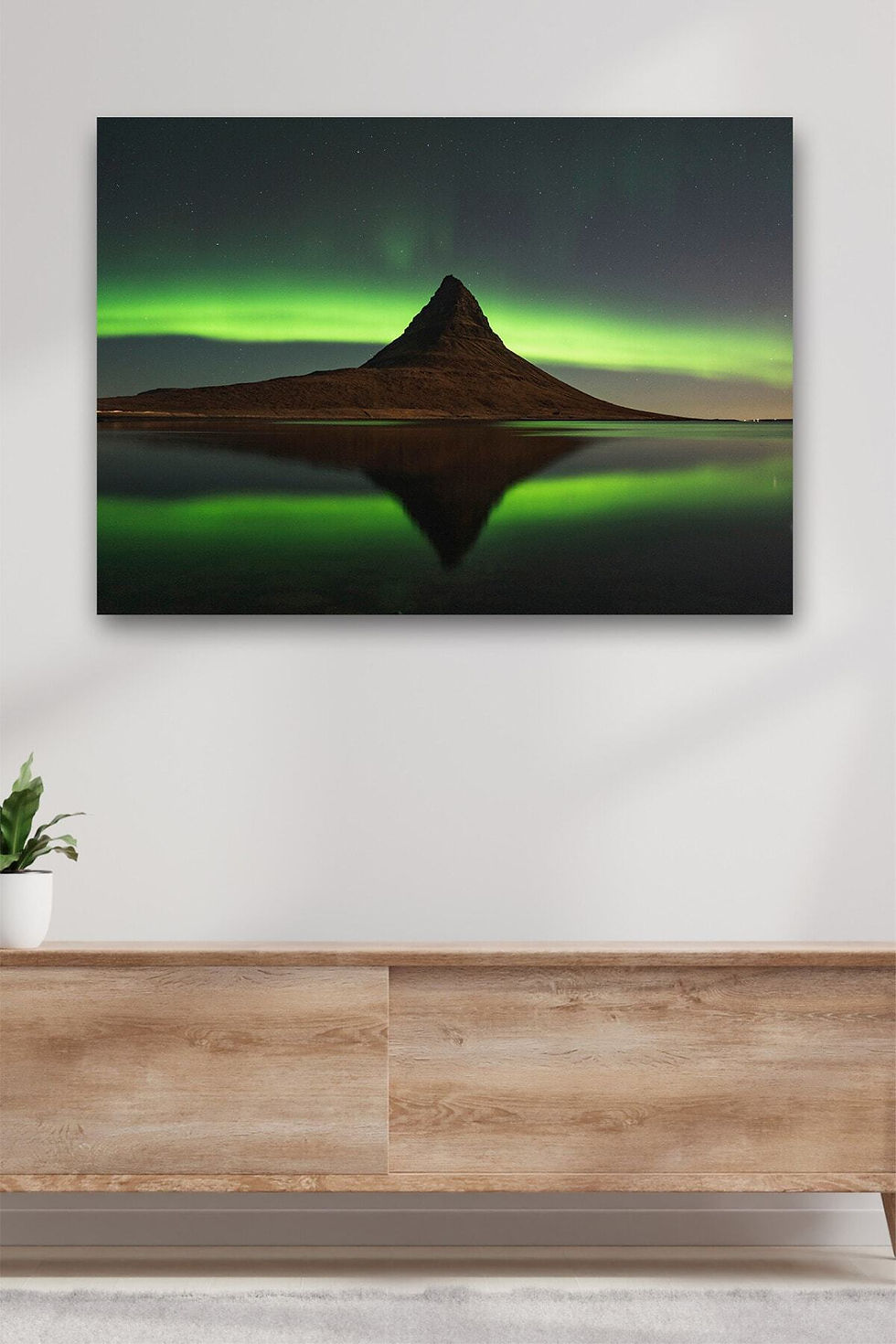 Aurora Borealis Kuzey Işıkları Kanvas Dekoratif Duvar Tablosu Baskılı