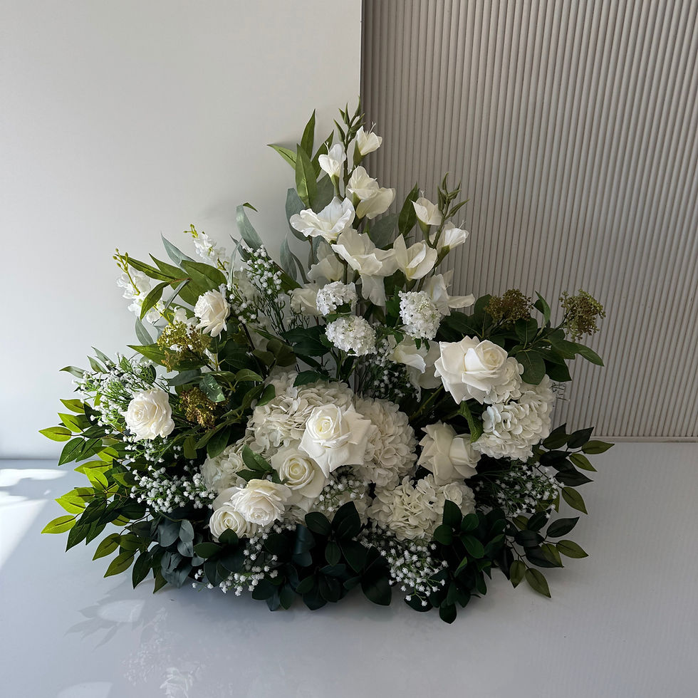 Thumbnail: large white and green realistic floral arrangement