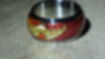 Thumbnail: Canadian Airborne Tribute Ring – 18K Gold, Red Opal Maple Leaf, 11mm Stainless C