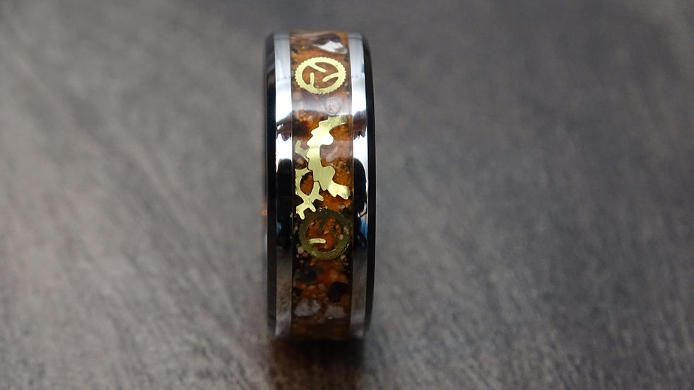 Thumbnail: #32.Stainless Steel Gear and Opal Glow Ring (Memorial option)