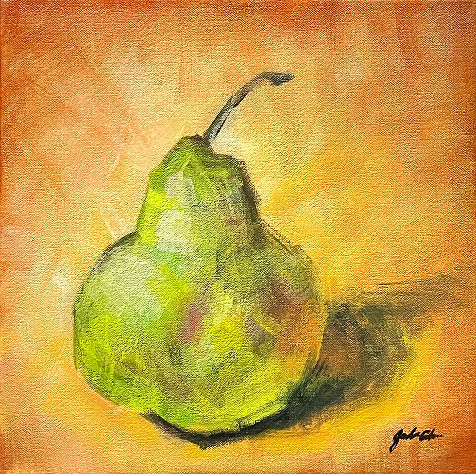 Jade Ahn-Glorious Green, acrylic on canvas, 12x12x1.5