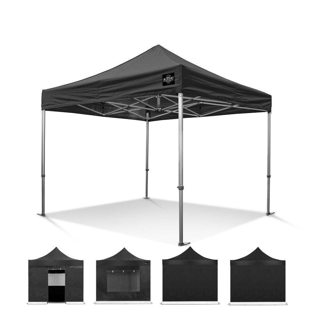 Partytent 3x3 meter kopen – zwarte vouwtent met 4 zijwanden