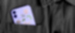 A lilac iPhone peaks out of the pocket of a black shirt. On the back of the iPhone are fun stickers.