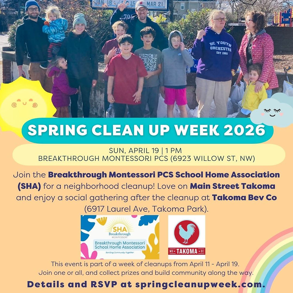Breakthrough Montessori PCS School Home Association Community Cleanup