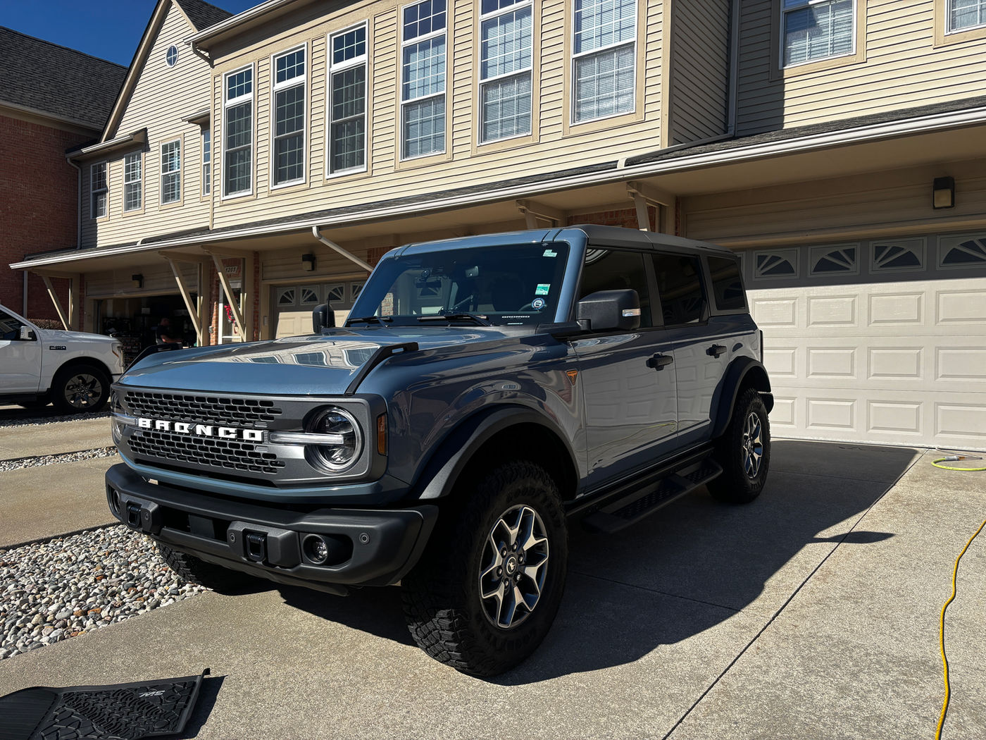 Ford Bronco washed and waxed in a Macomb driveway