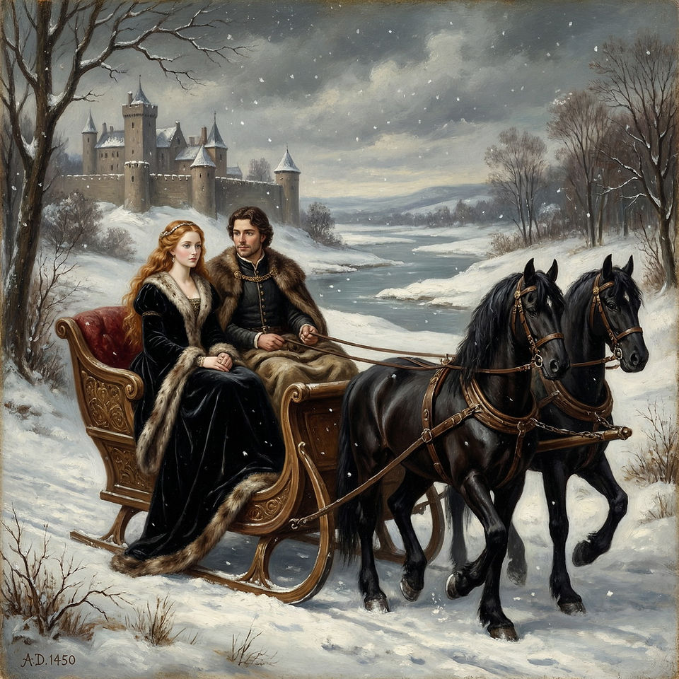 Lady Aislinn and an Irish nobleman with Mini-Friesians :)