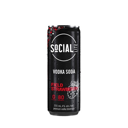 Social Lite Field Strawberry Vodka Soda....355ml(4Pk)