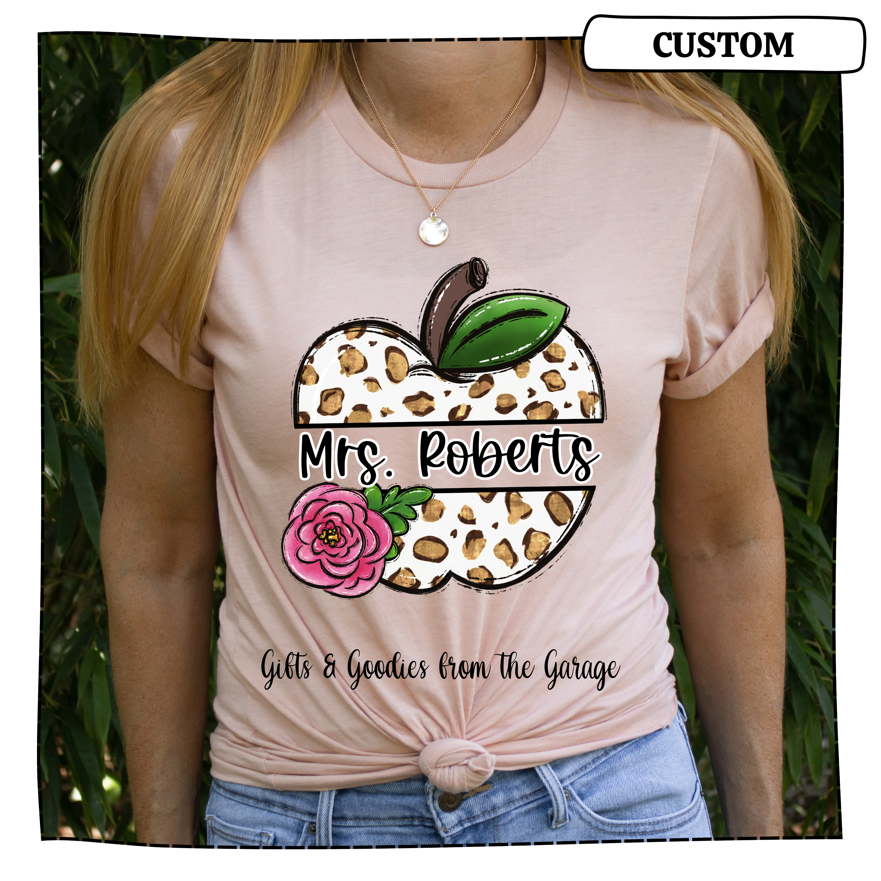 Personalized Leopard Apple Tee