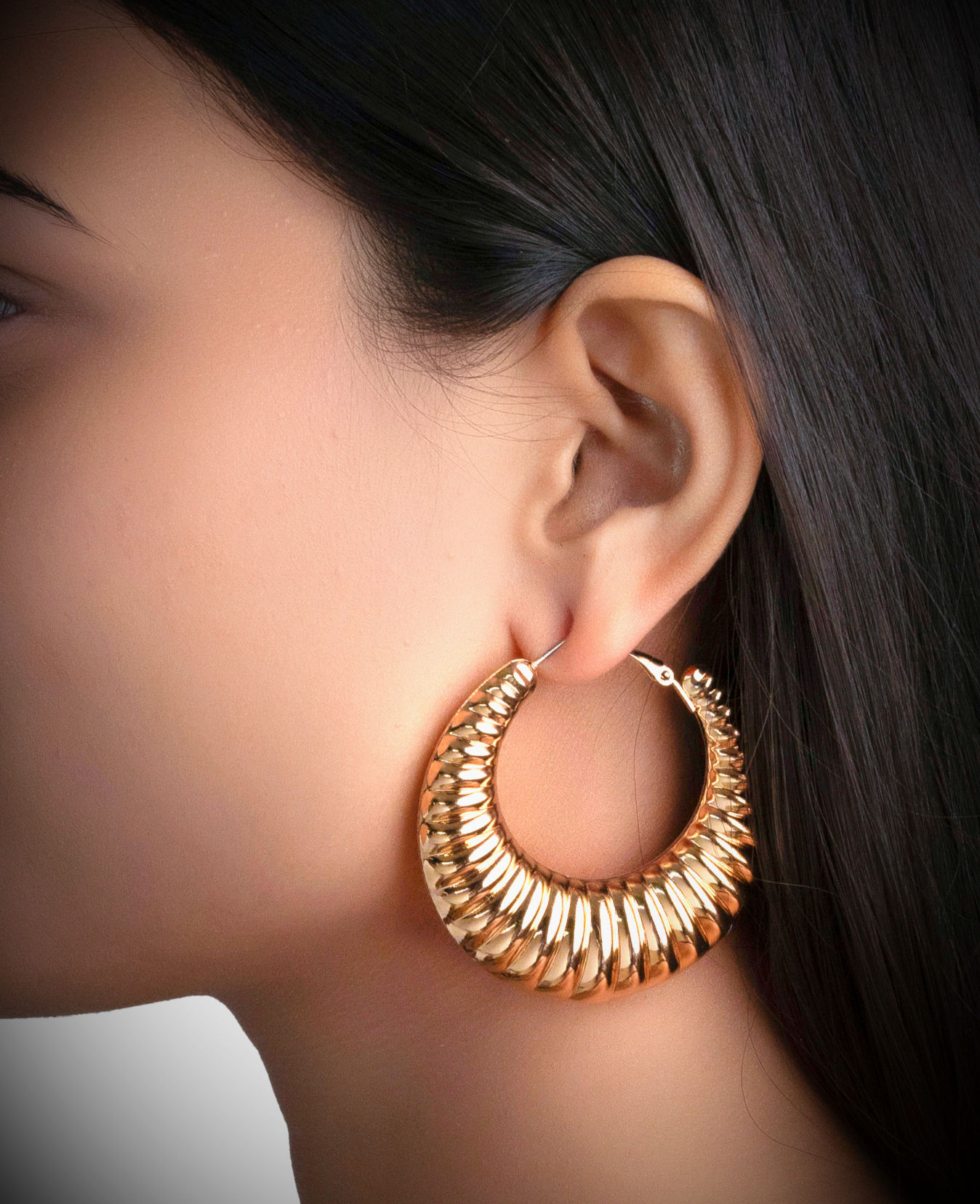 Gold-plated  Hoop Earrings