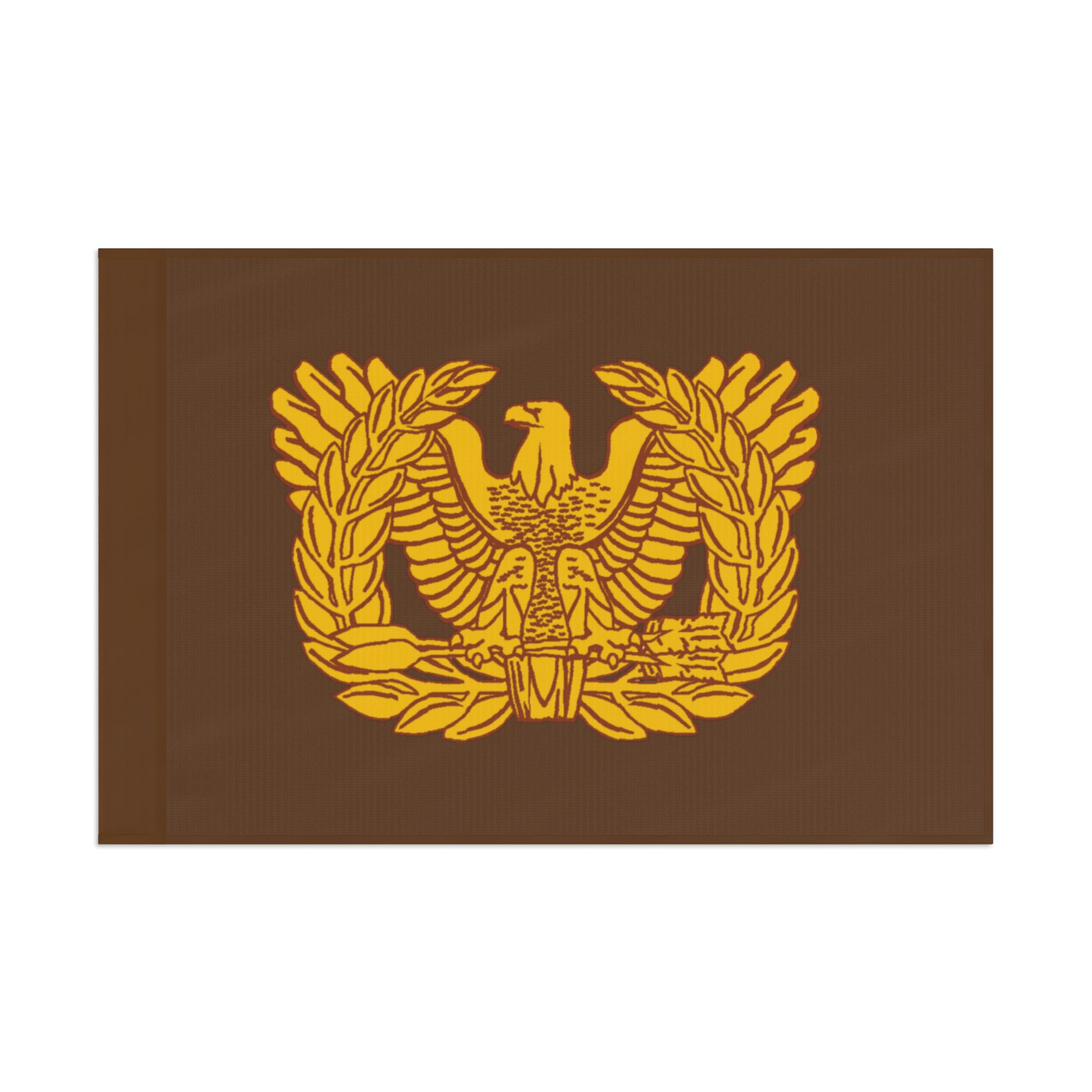 Warrant Officer Flag, Eagle Rising, Brown and Gold, Indoor Outdoor Decor