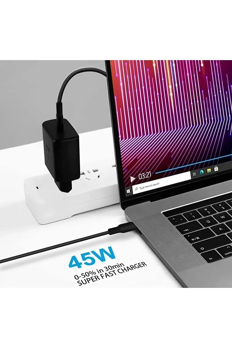 Küçük resim: Recci 45w Type-c To Type-c Ultra Süper Hızlı Şarj Adaptörü