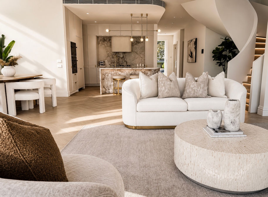 Leichhardt residence styled by Let’s Style Interiors featuring contemporary interiors, layered neutral furnishings and timeless property styling.