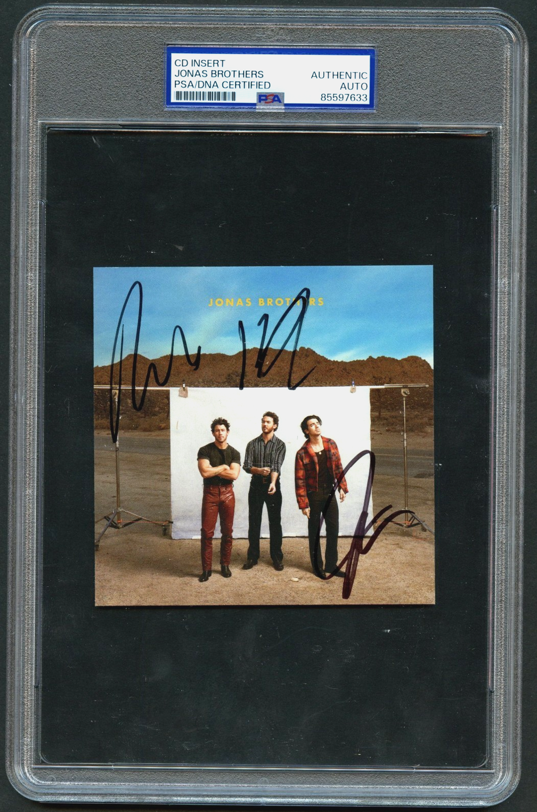 Jonas Brothers signed autograph 4x4.5 CD Insert Pop Band PSA Slabbed