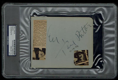 Tex Ritter (d. 1974) signed autograph auto 4.5x5.5 cut Country Music Singer PSA