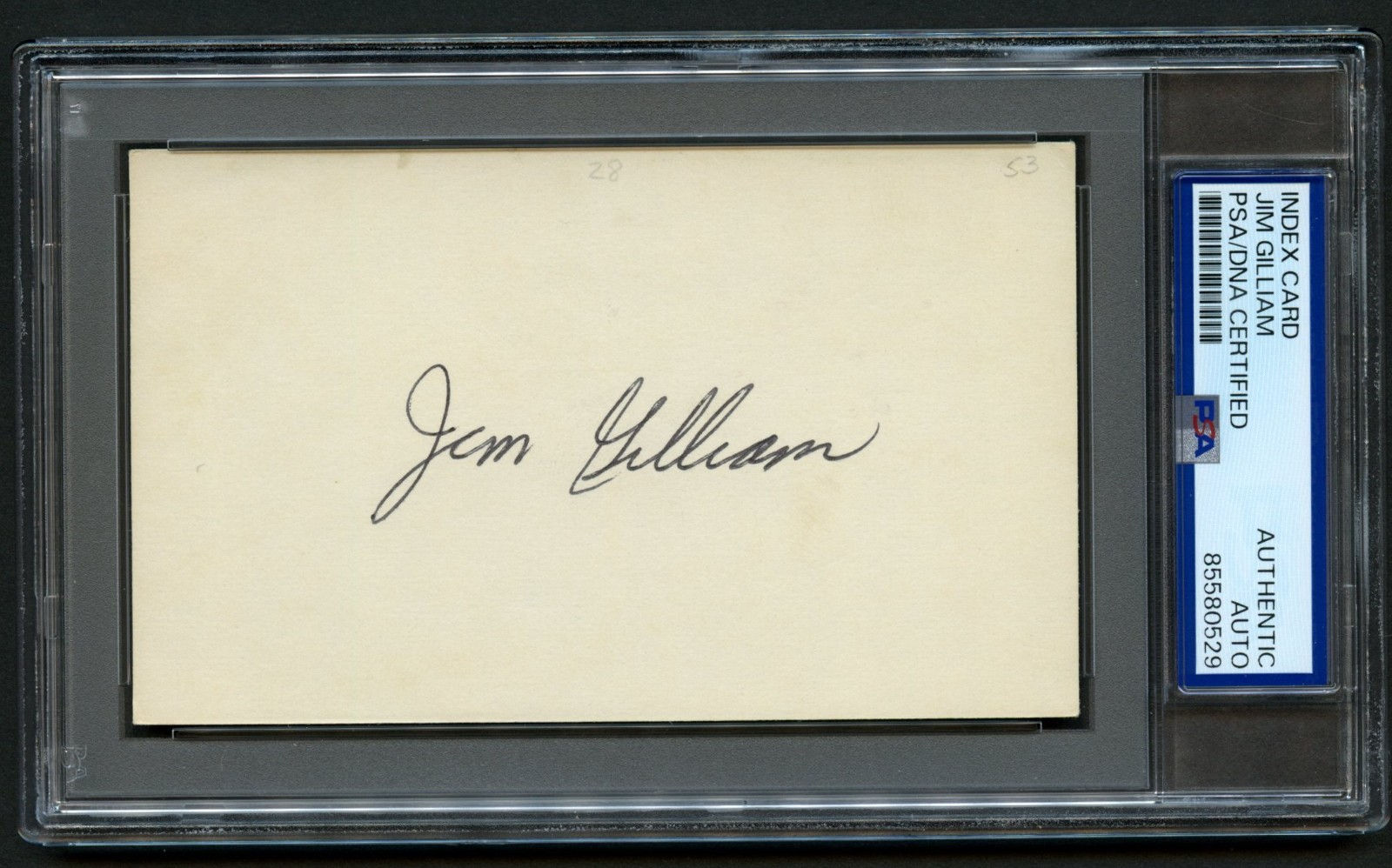 Jim Gilliam d1978 signed autograph 3x5 Cut American Baseball Player PSA Slabbed